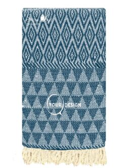 Jeté fouta jacquard XXL bleu jean