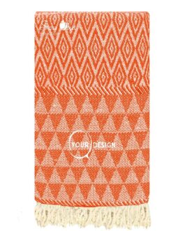 Jeté fouta jacquard XXL corail