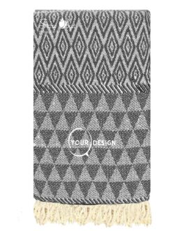 Jeté fouta jacquard XXL diamant anthracite