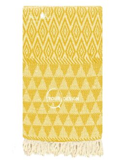 Jeté fouta jacquard XXL moutarde