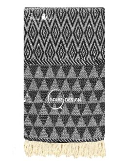 Jeté fouta jacquard XXL noir