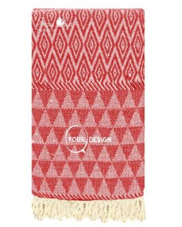 Jeté fouta jacquard XXL rouge cerise