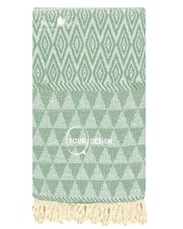 Jeté fouta jacquard XXL diamant vert minéral