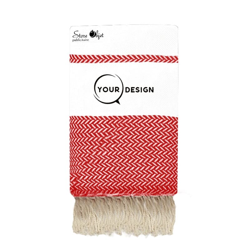 jete-fouta-xxl-jacquard-ecru-rouge-cerise-tunisie-store-objet-publicitaire