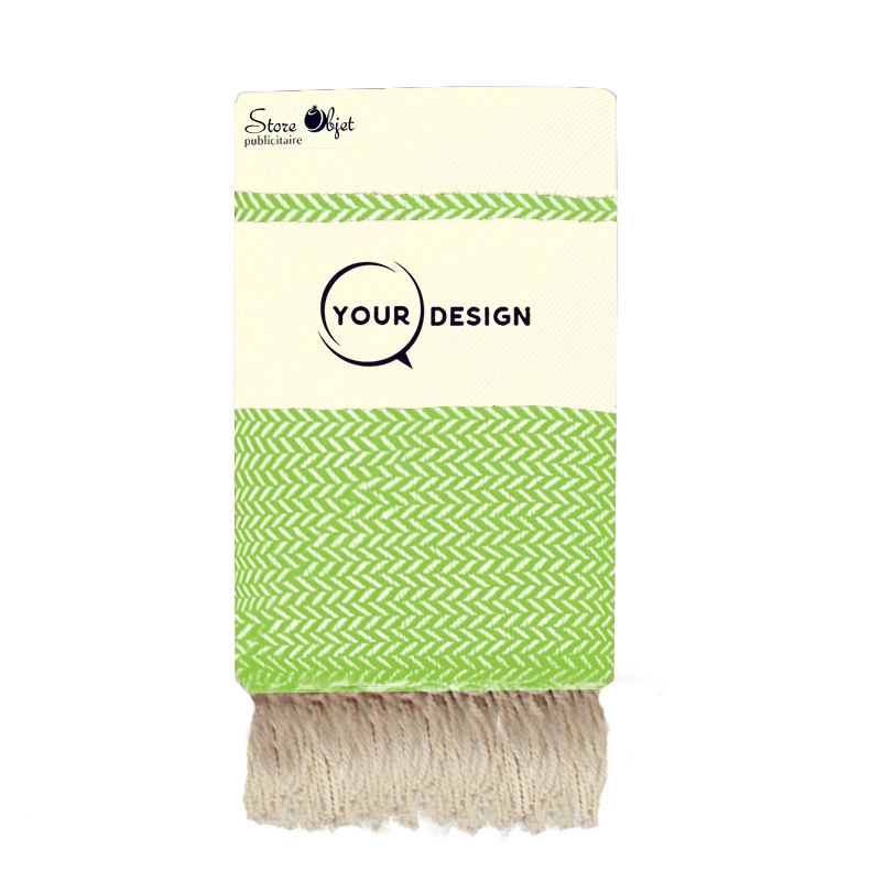 ete-fouta-xxl-jacquard-ecru-vert-pomme-tunisie-store-objet-publicitaire