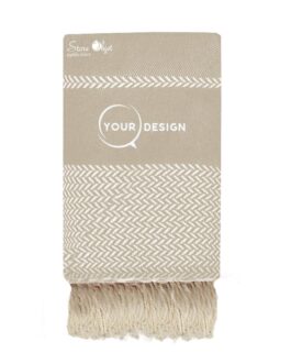 Jeté fouta XXL jacquard grège