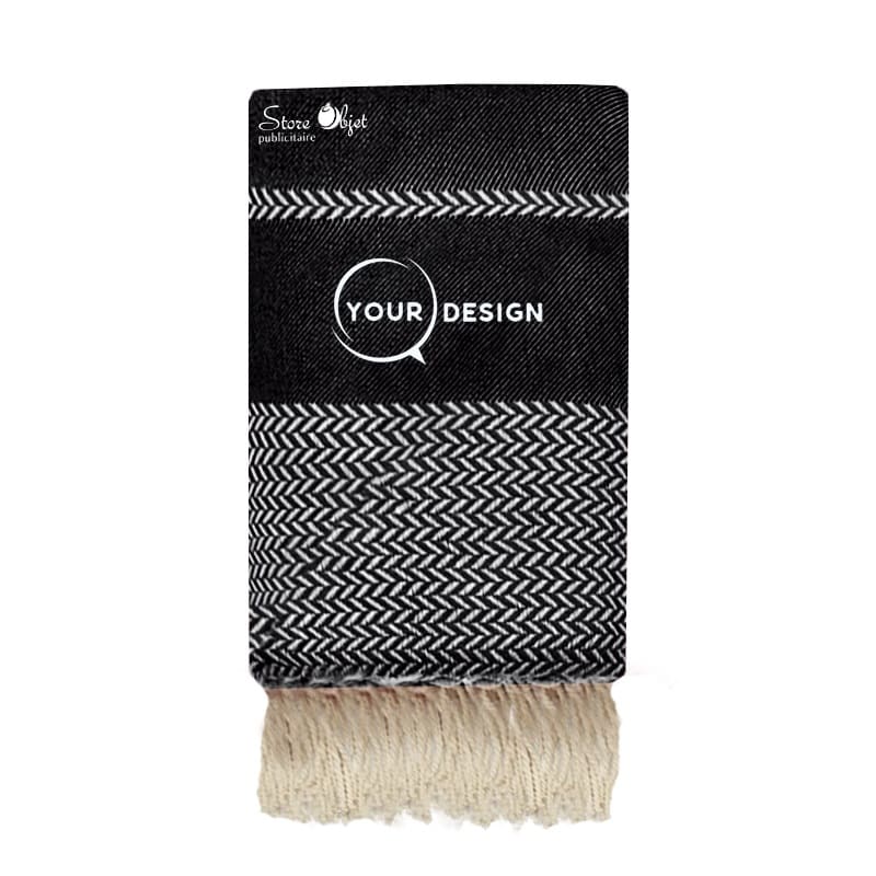 jete-fouta-xxl-jacquard-noir-tunisie-store-objet-publicitaire