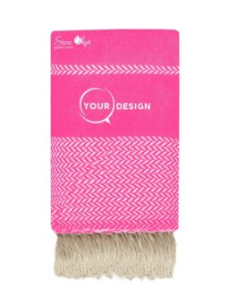 Jeté fouta XXL jacquard fushia