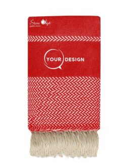 Jeté fouta XXL jacquard rouge cerise