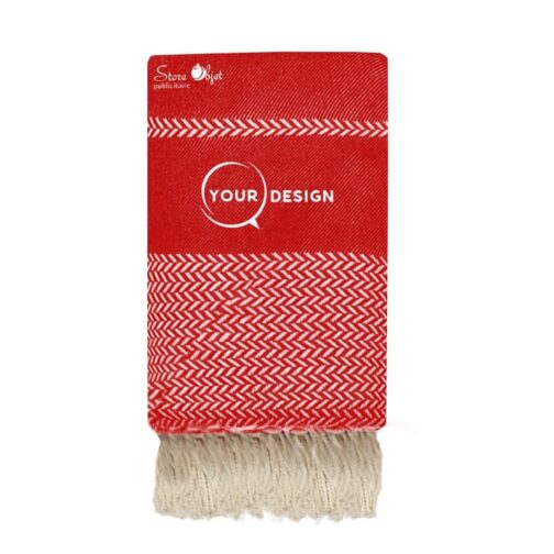 jete-fouta-xxl-jacquard-rouge-cerise-tunisie-store-objet-publicitaire