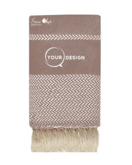 Jeté fouta XXL jacquard taupe