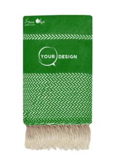 Jeté fouta XXL jacquard vert bouteille