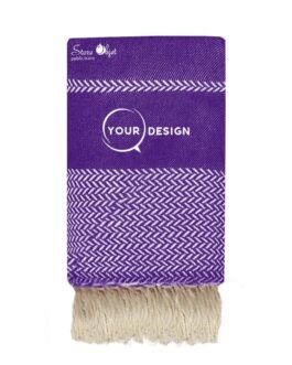 Jeté fouta XXL jacquard violet