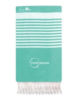 Jeté fouta plate XXL lagon avec rayures