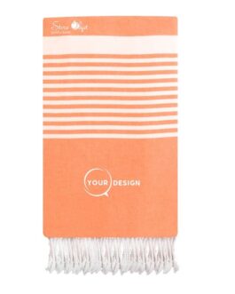 Jeté fouta plate XXL mangue avec rayures