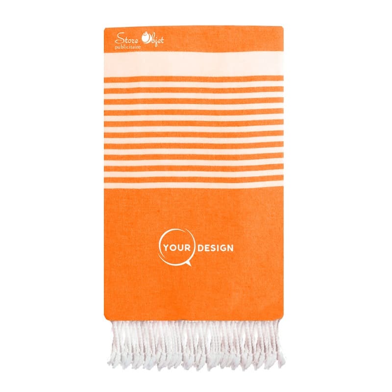 jete-fouta-xxl-orange-avec-rayures-tunisie-store-objet-publicitaire