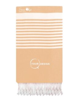 Jeté fouta plate XXL pêche avec rayures