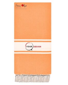 Jeté fouta XXL plate classique orange