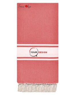 Jeté fouta XXL plate classique rouge cerise