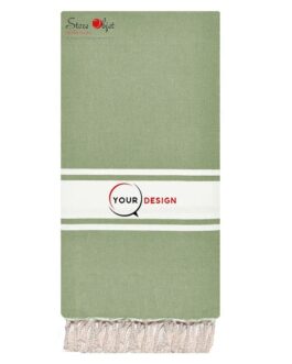 Jeté fouta XXL plate classique vert olive