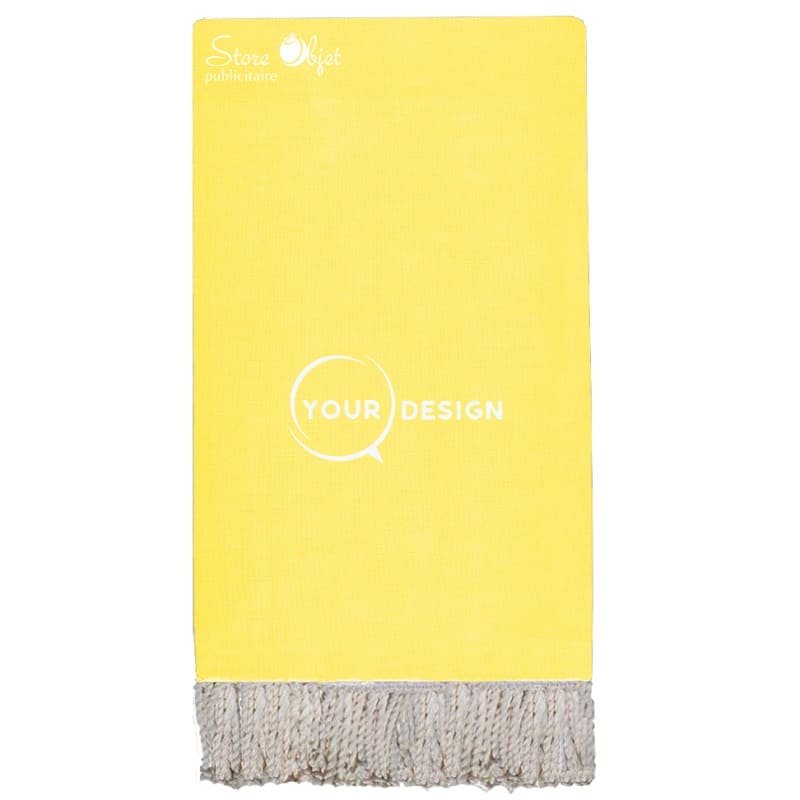 Jeté fouta plate XXL jaune impérial 100 % coton Tunisie