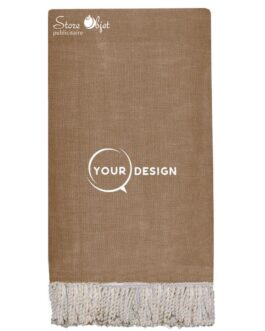 Jeté fouta plate XXL unie marron