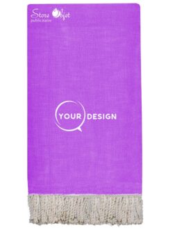 Jeté fouta plate XXL unie mauve