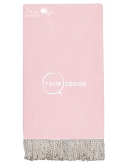 Jeté fouta plate XXL unie rose poudré