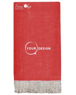 Jeté fouta plate XXL unie rouge cerise