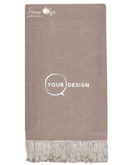 Jeté fouta plate XXL unie taupe