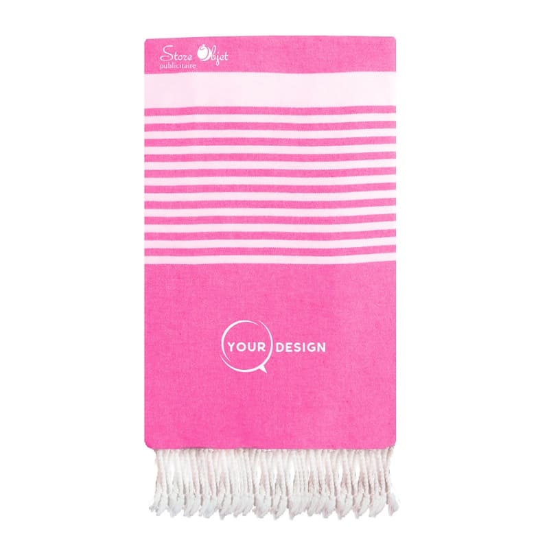 jete-fouta-xxl-rose-bonbon-avec-rayures-tunisie-store-objet-publicitaire