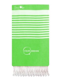 Jeté fouta plate XXL vert prairie avec rayures