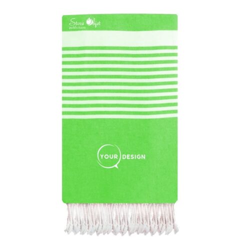 jete-fouta-xxl-vert-prairie-avec-rayures-tunisie-store-objet-publicitaire