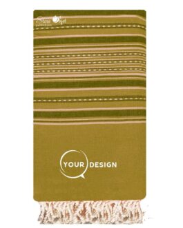 Jeté fouta plate XXL traditionnel vert olive