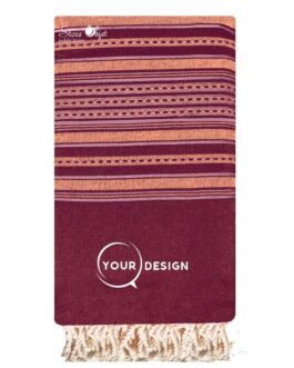 Jeté fouta plate XXL traditionnel bordeaux pêche