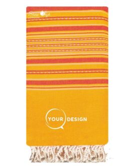 Jeté fouta plate XXL traditionnel jaune rose