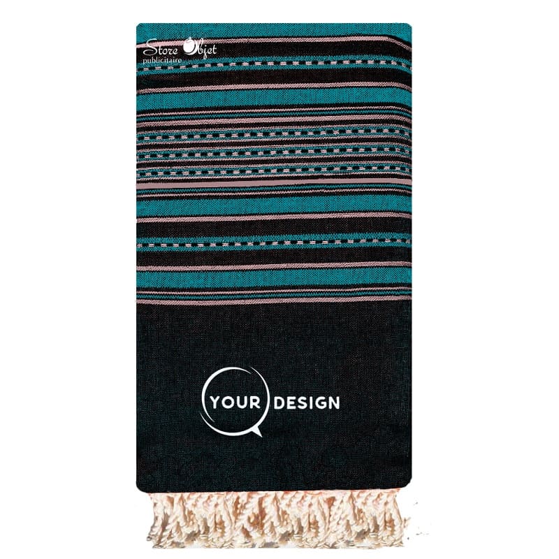 jete-grande-fouta-plate-traditionnel-noir-bleu-canard-tunisie-store-objet-publicitaire