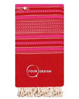 Jeté fouta plate XXL traditionnel rouge rose