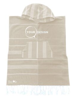 Poncho enfant fouta grège