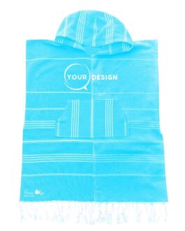 Poncho enfant fouta bleu ciel