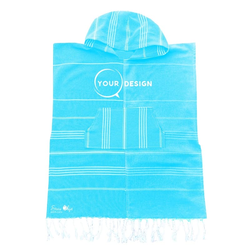 poncho-enfant-fouta-bleu-ciel-tunisie-store-objet-publicitaire