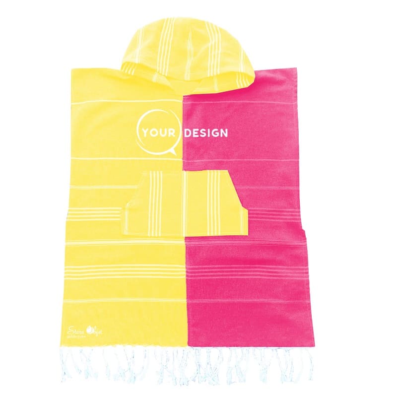 poncho-enfant-fouta-jaune-rose-tunisie-store-objet-publicitaire