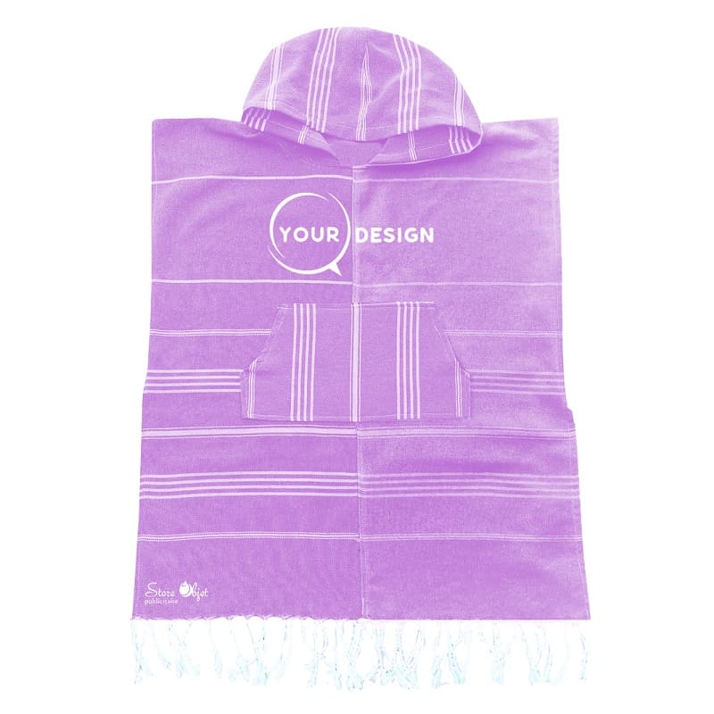 poncho-enfant-fouta-lilas-tunisie-store-objet-publicitaire.