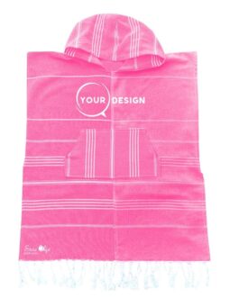 Poncho enfant fouta fushia