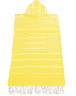 Poncho adulte fouta jaune poussin