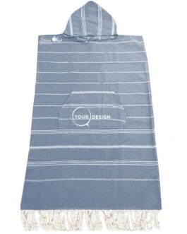 Poncho adulte fouta bleu marine