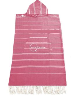 Poncho adulte fouta framboise