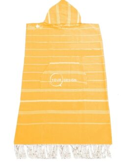 Poncho adulte fouta mandarine