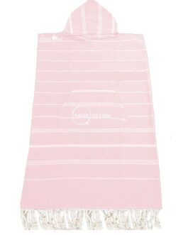 Poncho adulte fouta rose poudré