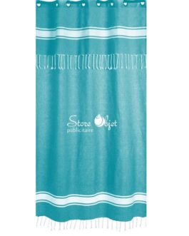 Rideau personnalisé fouta bleu canard